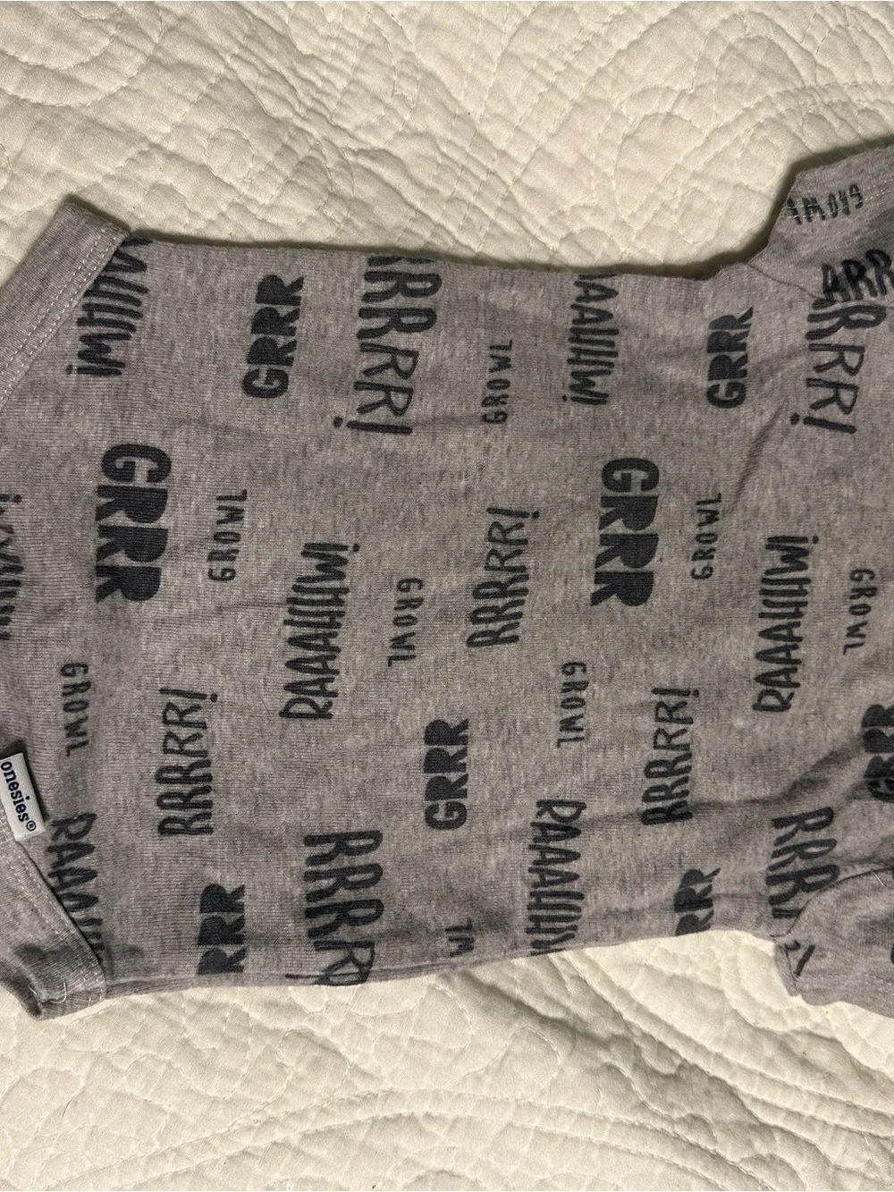 0288 Gerber Gray and Navy Baby One-Piece Bodysuits with Dino Accent set of 4